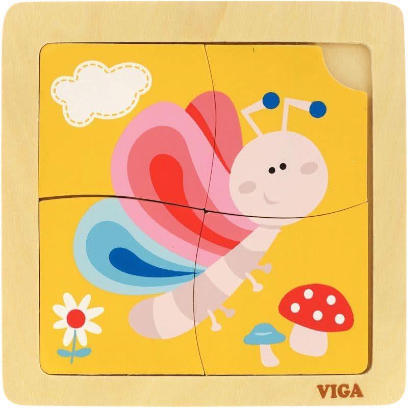 Lot de 6 puzzles 1er âge en bois, 4 pièces - Ma Rentrée Facile