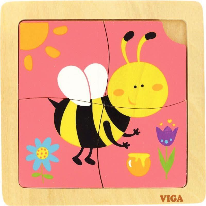 Lot de 6 puzzles 1er âge en bois, 4 pièces - Ma Rentrée Facile