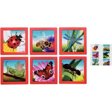 6 puzzles en plastique, 9 pièces, les insectes - Ma Rentrée Facile
