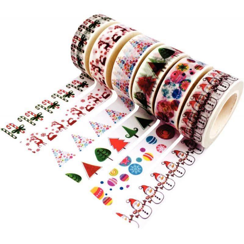 Lot de 6 rubans adhésifs noël assortis - Ma Rentrée Facile