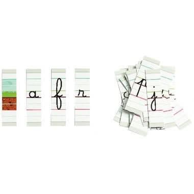 Lot de 6 x 26 lettres cursives lignées magnétiques, petit format Nathan - Ma Rentrée Facile