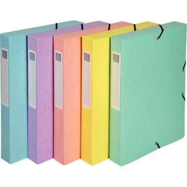 Lot 8 boites de classement Aquarel Exacompta, carte lustrée, dos 40 mm - Ma Rentrée Facile