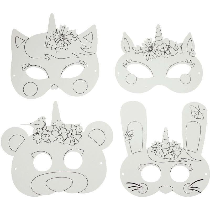 Lot de 8 masques carton licorne et super héros - Ma Rentrée Facile