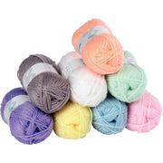 Lot de 8 pelotes de laine, 50gr, coloris pastel