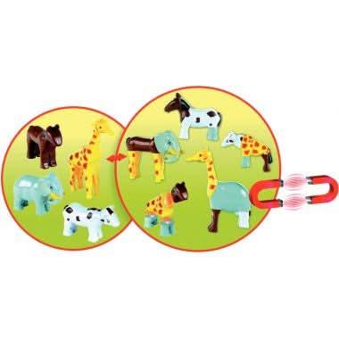 Lot de 8 puzzles 3D magnétiques, les animaux sauvages - Ma Rentrée Facile