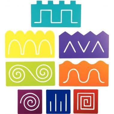 Lot de 8 traceurs motifs graphiques Nathan - Ma Rentrée Facile