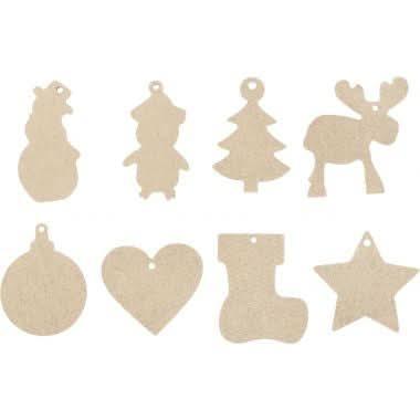 Lot de 80 décorations de Noël en bois assorties - Ma Rentrée Facile