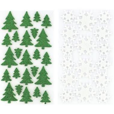 Lot de 80 décorations pailletées adhésives thème Noël - Ma Rentrée Facile