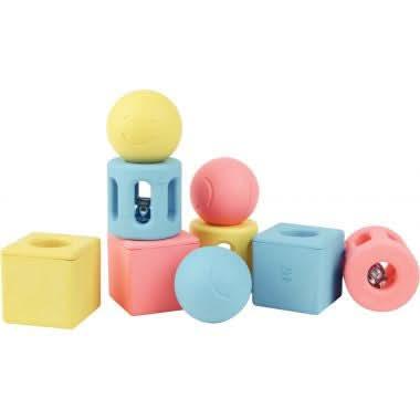 Lot de 9 hochets géométriques en plastique - Ma Rentrée Facile