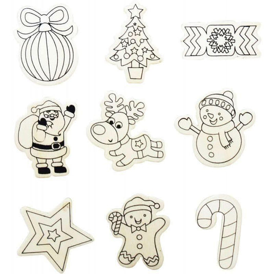 Lot de 9 magnets de Noël à décorer - Ma Rentrée Facile