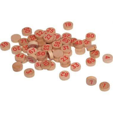 Lot de 90 jetons en bois pour loto - Ma Rentrée Facile