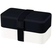 Lunchbox noir/blanc avec 2 compartiments + couverts - Ma Rentrée Facile