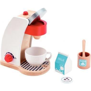 Machine à expresso en bois blanc + accessoires - Ma Rentrée Facile