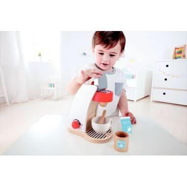 Machine à expresso en bois blanc + accessoires - Ma Rentrée Facile
