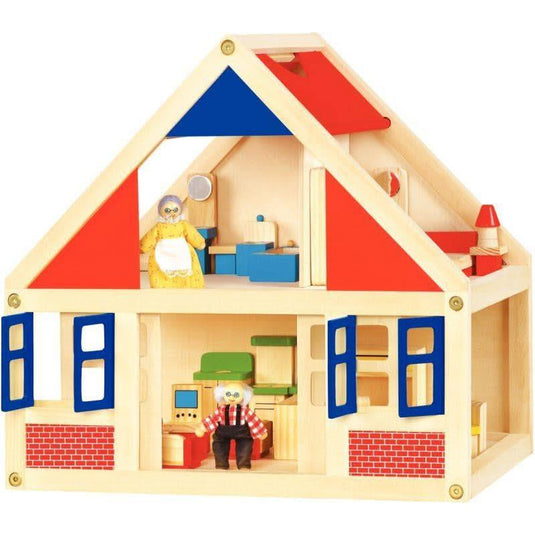 Maison de poupées en bois, accessoires et personnages - Ma Rentrée Facile
