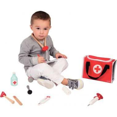 Mallette du docteur + 10 accessoires en bois JANOD - Ma Rentrée Facile