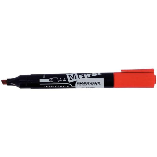 Marqueur indélébile pointe biseautée 1 à 5mm rouge - Ma Rentrée Facile