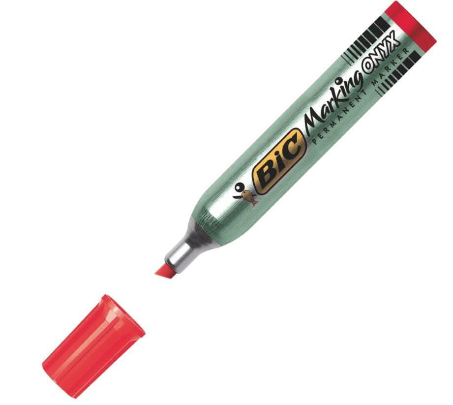 Marqueur permanent pointe biseautée extra- large rouge BIC Onyx 1891 - Ma Rentrée Facile