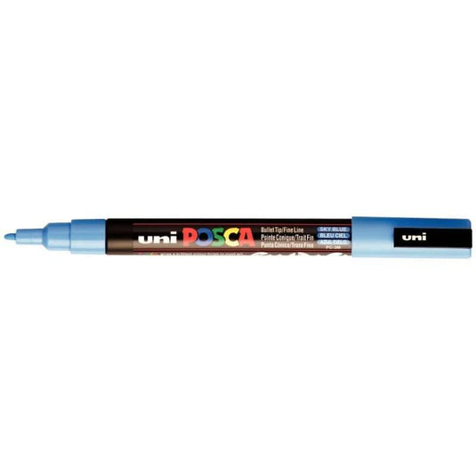 Marqueur Posca pointe fine ogive PC3M bleu ciel - Ma Rentrée Facile