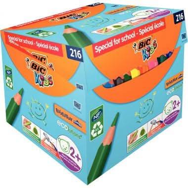 Classpack de 216 crayons de couleurs Bic Kids Evolution Ecolution triangulaire - Ma Rentrée Facile