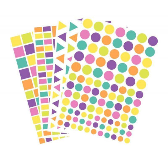 Maxi pochette de 4170 gommettes géométriques couleurs pastels assortis - Ma Rentrée Facile