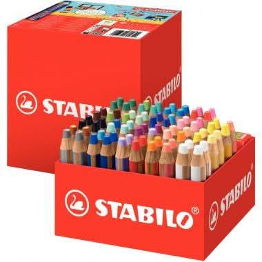 Maxi schoolpack de 76 crayons de couleur Stabilo Woody + 4 taille-crayons - Ma Rentrée Facile