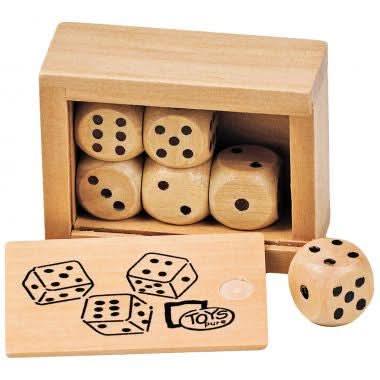 Mini coffret de 6 dés en bois - Ma Rentrée Facile