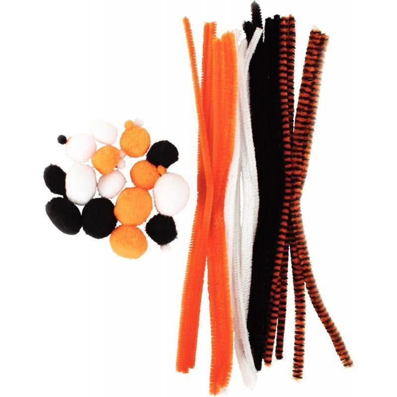 Pack 47 pièces chenilles et pompons Halloween - Ma Rentrée Facile