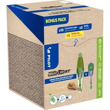 Pack de 10 correcteurs frontal Pilot WhiteLine RT + 10 recharges dont 5 offertes - Ma Rentrée Facile