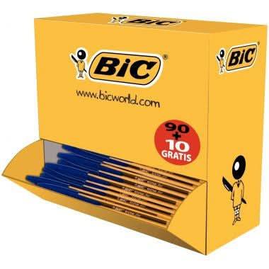 Pack 90+10 stylos bille Bic Cristal pointe fine bleus - Ma Rentrée Facile