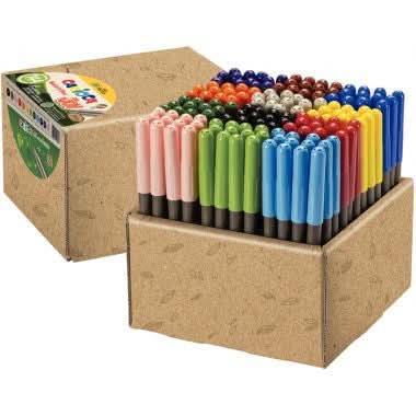 Schoolpack de 144 feutres pointe moyenne écologique Carioca family Joy - Ma Rentrée Facile