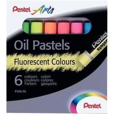 Pack de 6 pastels à l'huile fluo Pentel Arts - Ma Rentrée Facile