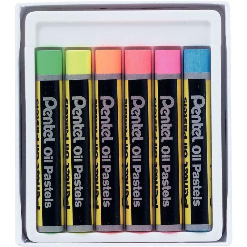 Pack de 6 pastels à l'huile fluo Pentel Arts - Ma Rentrée Facile