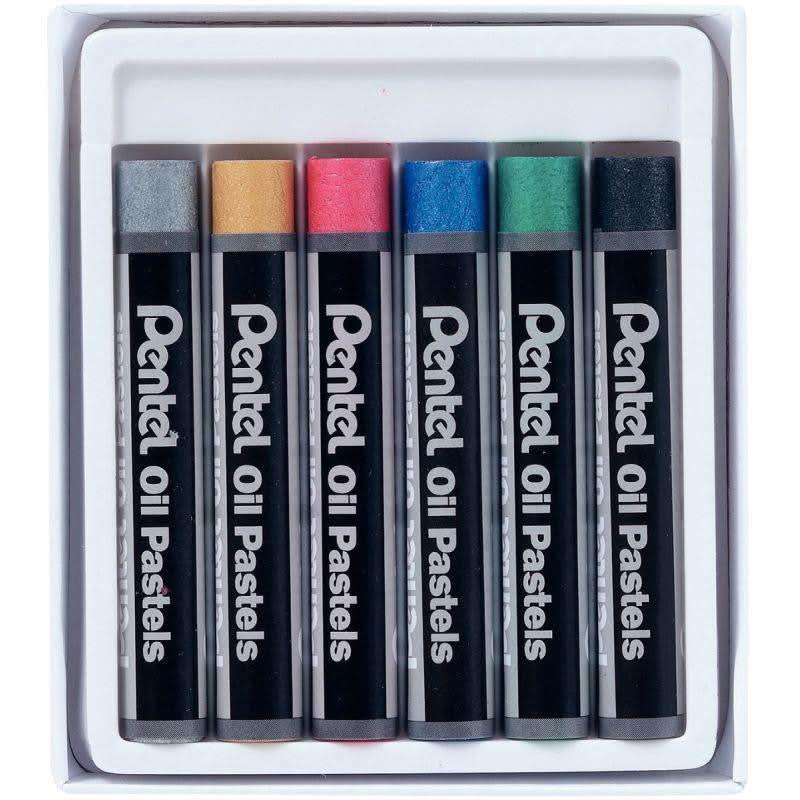 Pack de 6 pastels à l'huile métallique Pentel Arts - Ma Rentrée Facile