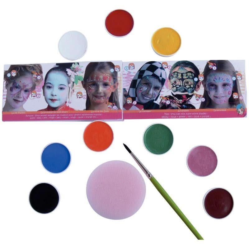 Palette de maquillage à l'eau GRIM'TOUT Princesse 9 couleurs assortis - Ma Rentrée Facile