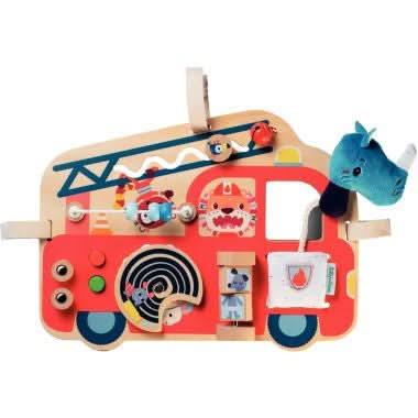 Panneau d'activités en bois, le camion de pompier Lilliputiens - Ma Rentrée Facile