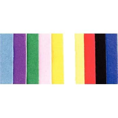 Paquet de 10 coupons de feutrine adhésive, 23,5x45cm, couleurs assorties - Ma Rentrée Facile