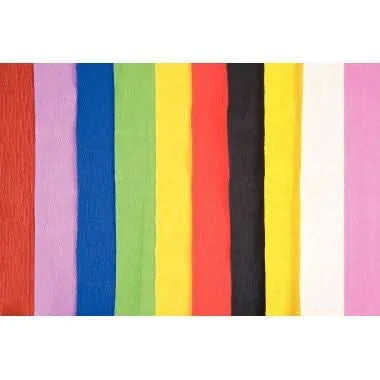 Paquet de 10 feuilles crépon ordinaire 200 x 50 cm couleurs assorties - Ma Rentrée Facile