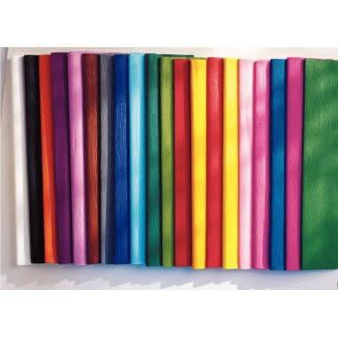 Paquet de 10 feuilles crépon ordinaire 200x50 cm cyclamen - Ma Rentrée Facile