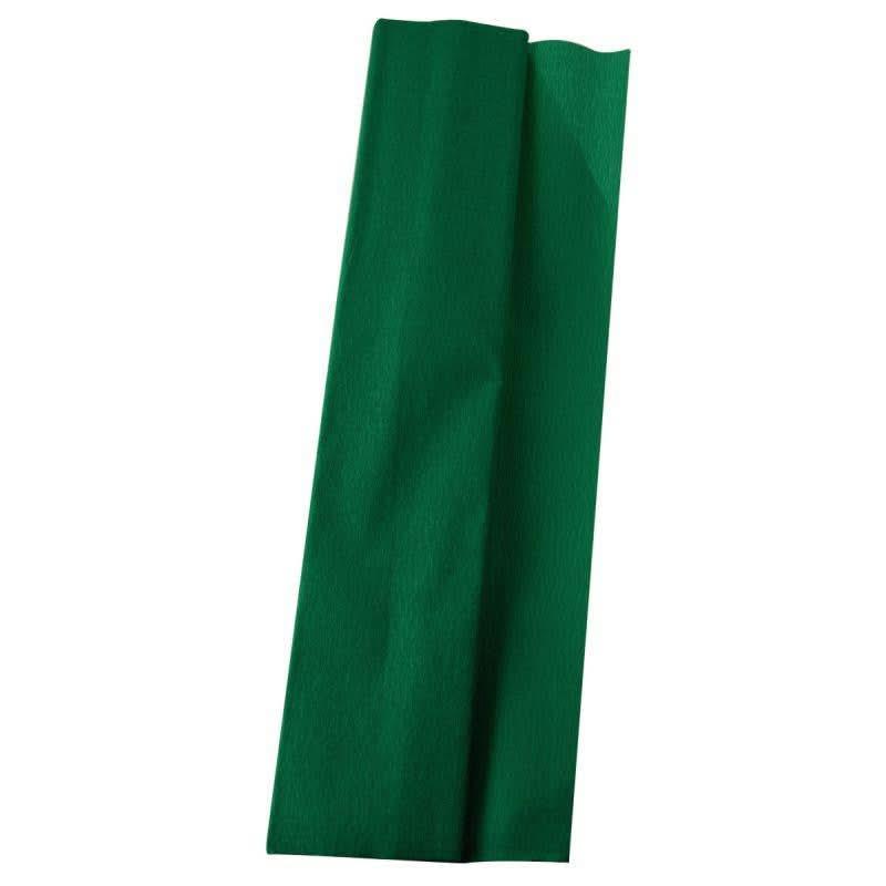 Paquet de 10 feuilles crépon ordinaire 200x50 cm vert foncé - Ma Rentrée Facile