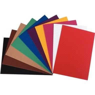 Paquet de 10 feuilles de carton ondulé 25x35cm, coloris assortis - Ma Rentrée Facile