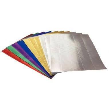 Paquet de 10 feuilles de carton ondulé métalisé 1 face 25 x 35 cm - Ma Rentrée Facile