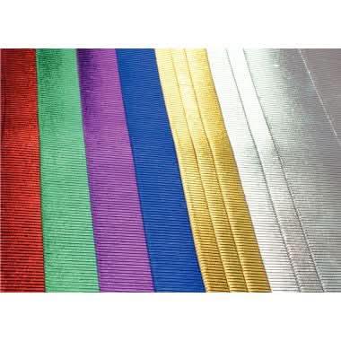 Paquet de 10 feuilles de carton ondulé métalisé 1 face 25 x 35 cm - Ma Rentrée Facile