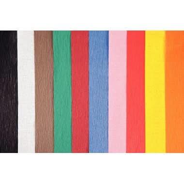 Paquet de 10 feuilles de crépon ignifugé 250x50cm assorties - Ma Rentrée Facile