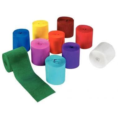 Paquet de 10 frises de papier crépon assortis 10mx5cm - Ma Rentrée Facile