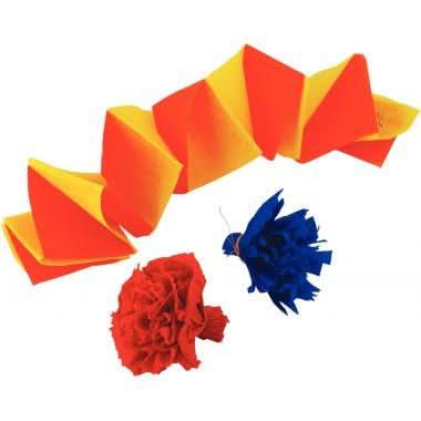 Paquet de 10 frises de papier crépon assortis 10mx5cm - Ma Rentrée Facile