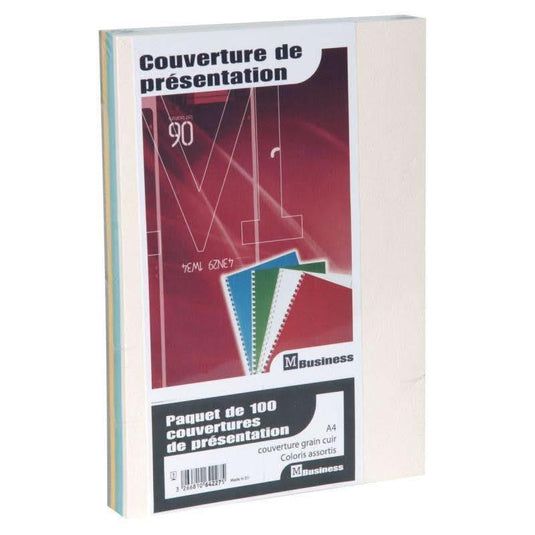 Paquet de 100 couvertures grain cuir, coloris assortis - Ma Rentrée Facile