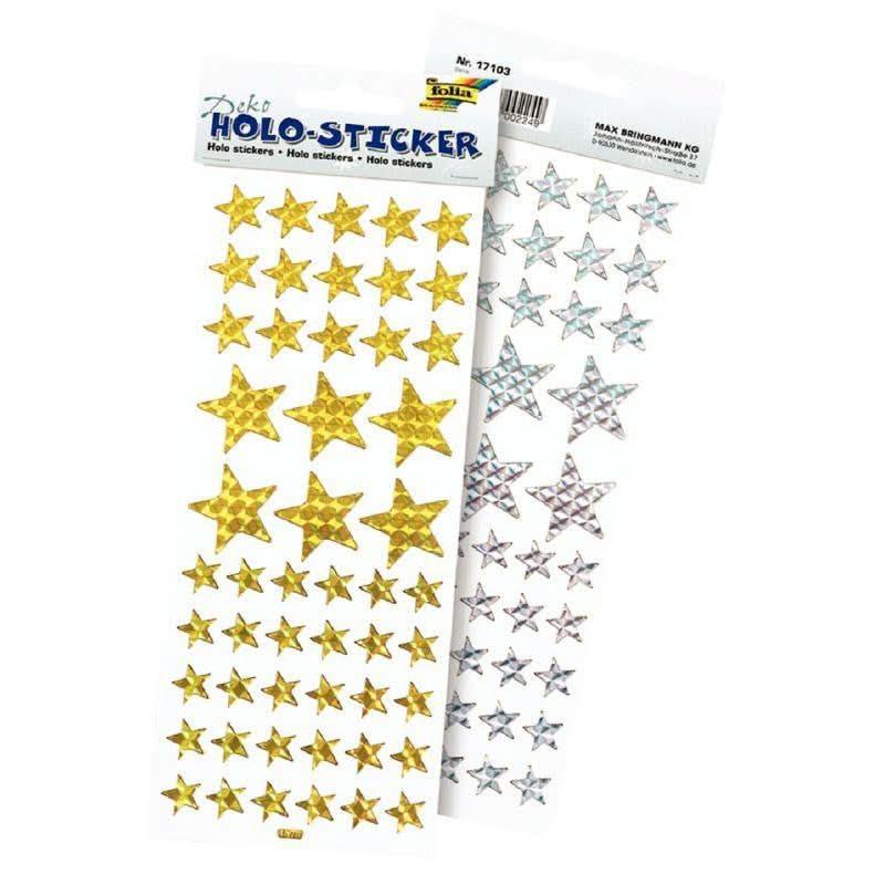 Paquet de 102 gommettes étoiles holographiques or et argent - Ma Rentrée Facile