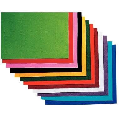 Paquet de 12 coupons de feutrine non adhésive, 45x47cm, coloris assortis - Ma Rentrée Facile