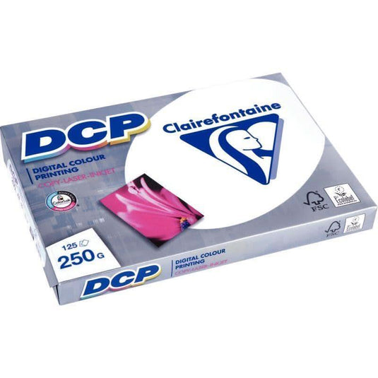Paquet de 125 feuilles de papier blanc 250g, A4, spécial imprimantes laser, DCP Clairefontaine - Ma Rentrée Facile